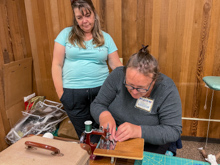 The Non-Quilters: Christine - trying out the tiny hand crank sewing Machine